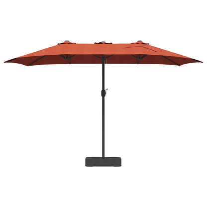 Garden Parasol Terracotta 385 x 209 x 244 cm Polyester