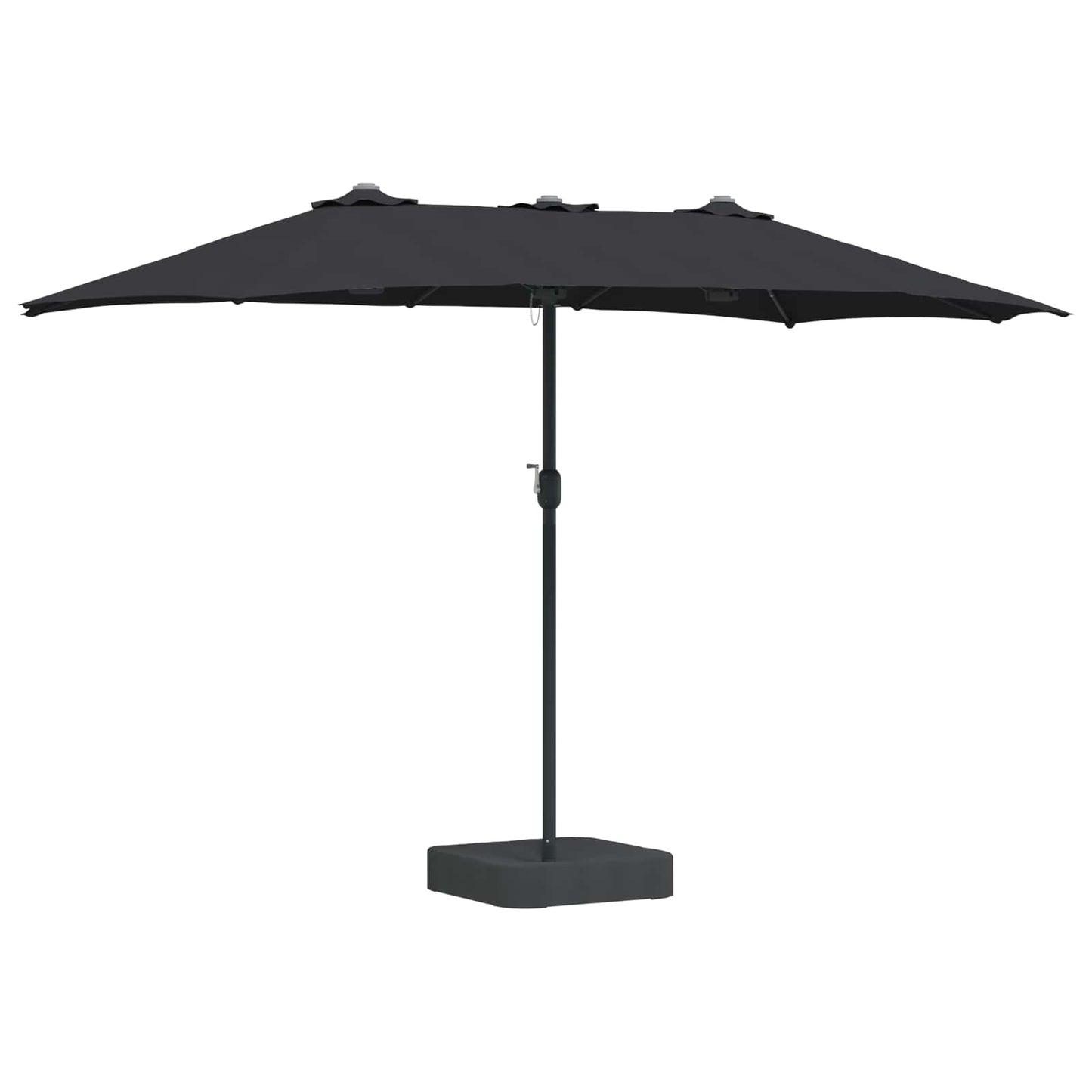 Garden Parasol Black 385 x 209 x 244 cm Polyester