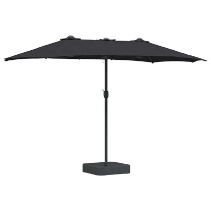 Garden Parasol Black 385 x 209 x 244 cm Polyester