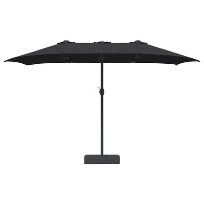 Garden Parasol Black 385 x 209 x 244 cm Polyester