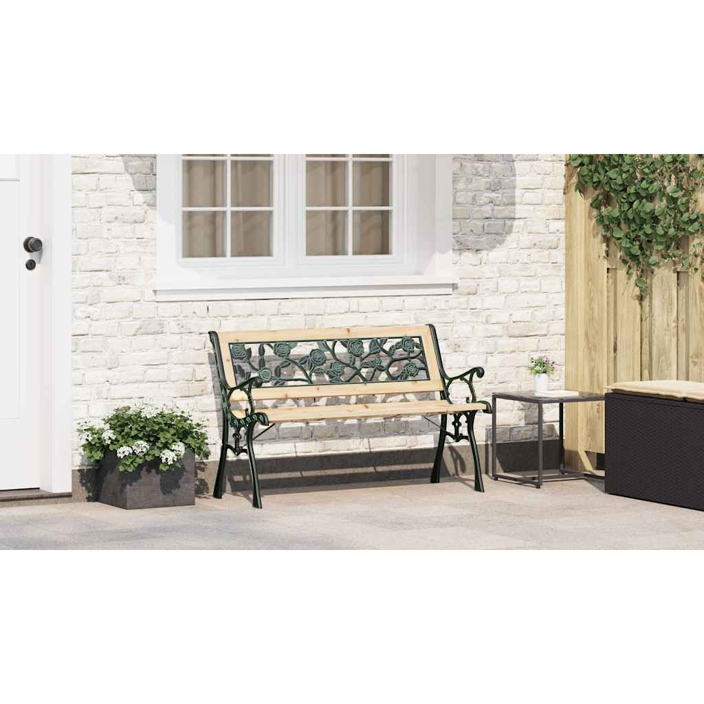 Garden Bench with Cushion Brown 116 x 54 x 73 cm Wood
