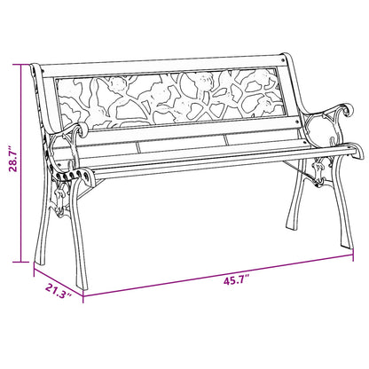 Garden Bench with Cushion Brown 116 x 54 x 73 cm Wood