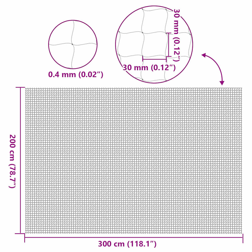 Cat Net Transparent 3x2 m Nylon