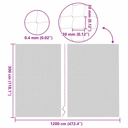 Cat Net Transparent 12x3 m Nylon
