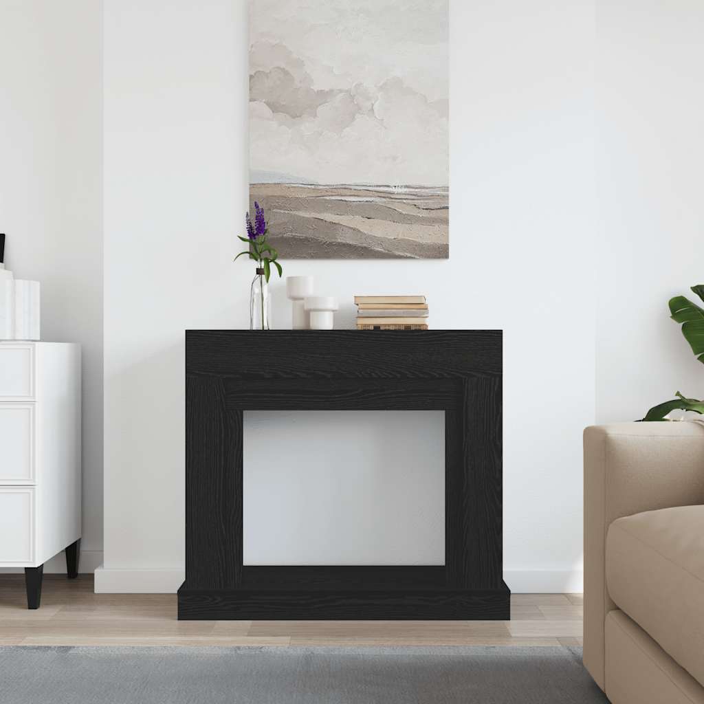 Fireplace Surround Black Oak 100x30x87.5 cm Engineered Wood