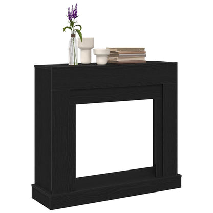 Fireplace Surround Black Oak 100x30x87.5 cm Engineered Wood