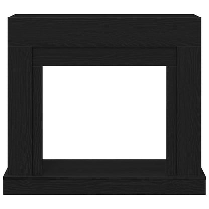Fireplace Surround Black Oak 100x30x87,5 cm Engineered Wood