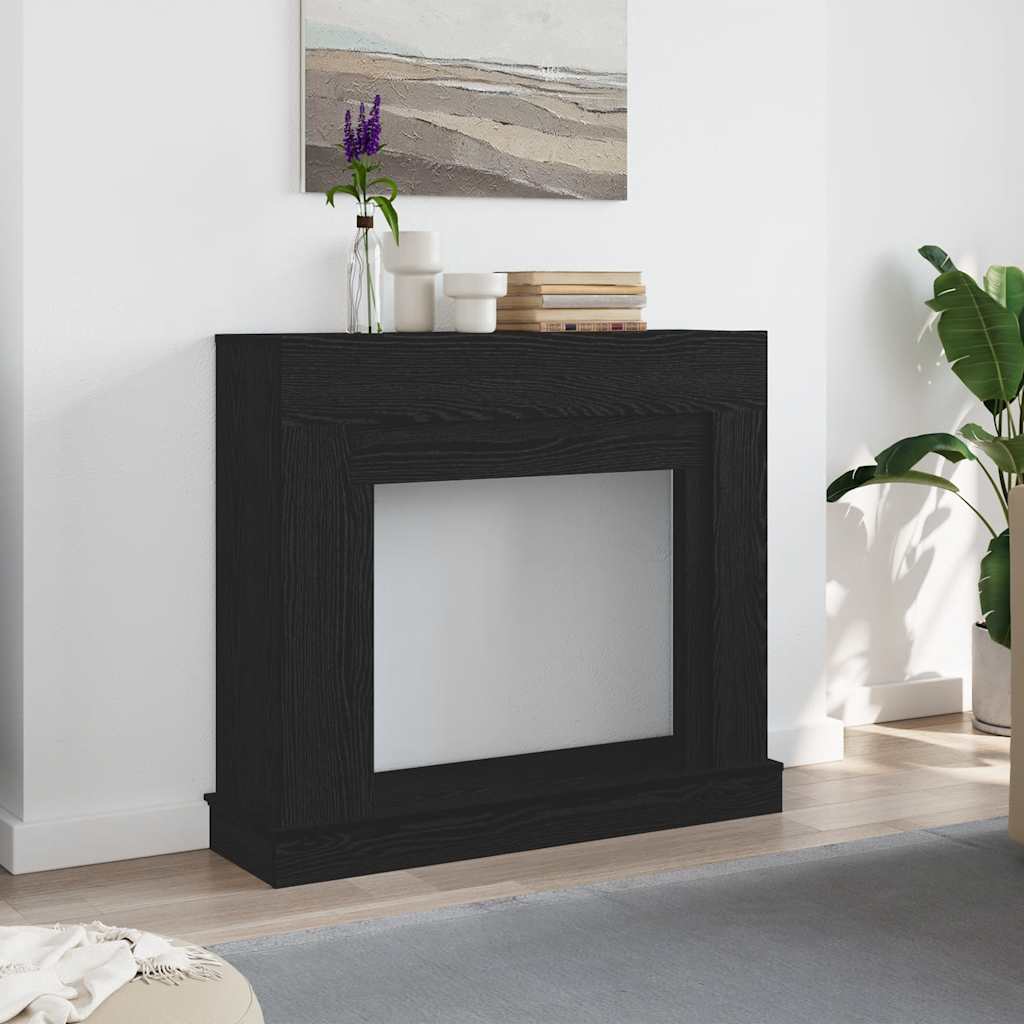 Fireplace Surround Black Oak 100x30x87.5 cm Engineered Wood