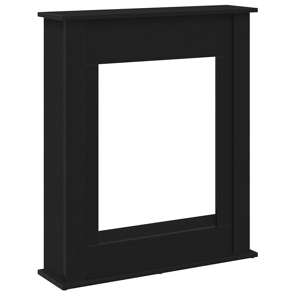 Fireplace Surround Black Oak 75x20x87.5 cm Engineered Wood