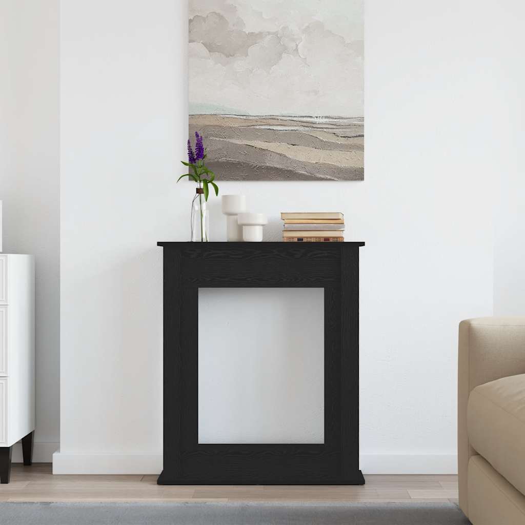 Fireplace Surround Black Oak 75x20x87.5 cm Engineered Wood