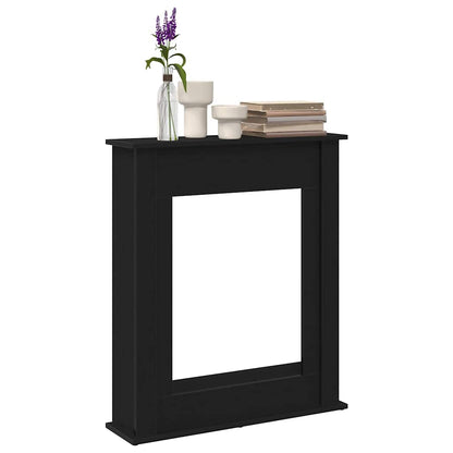 Fireplace Surround Black Oak 75x20x87.5 cm Engineered Wood