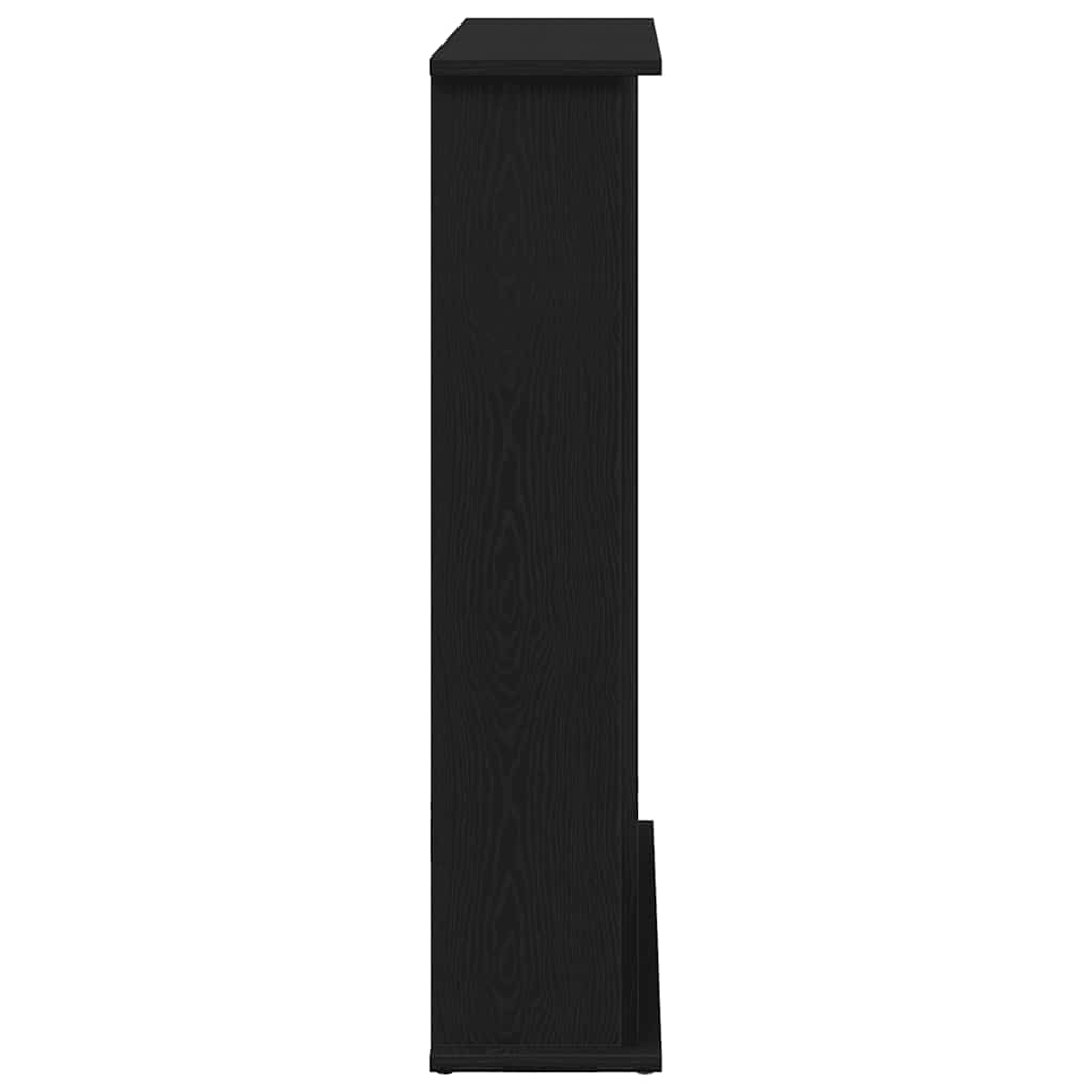 Fireplace Surround Black Oak 75x20x87.5 cm Engineered Wood