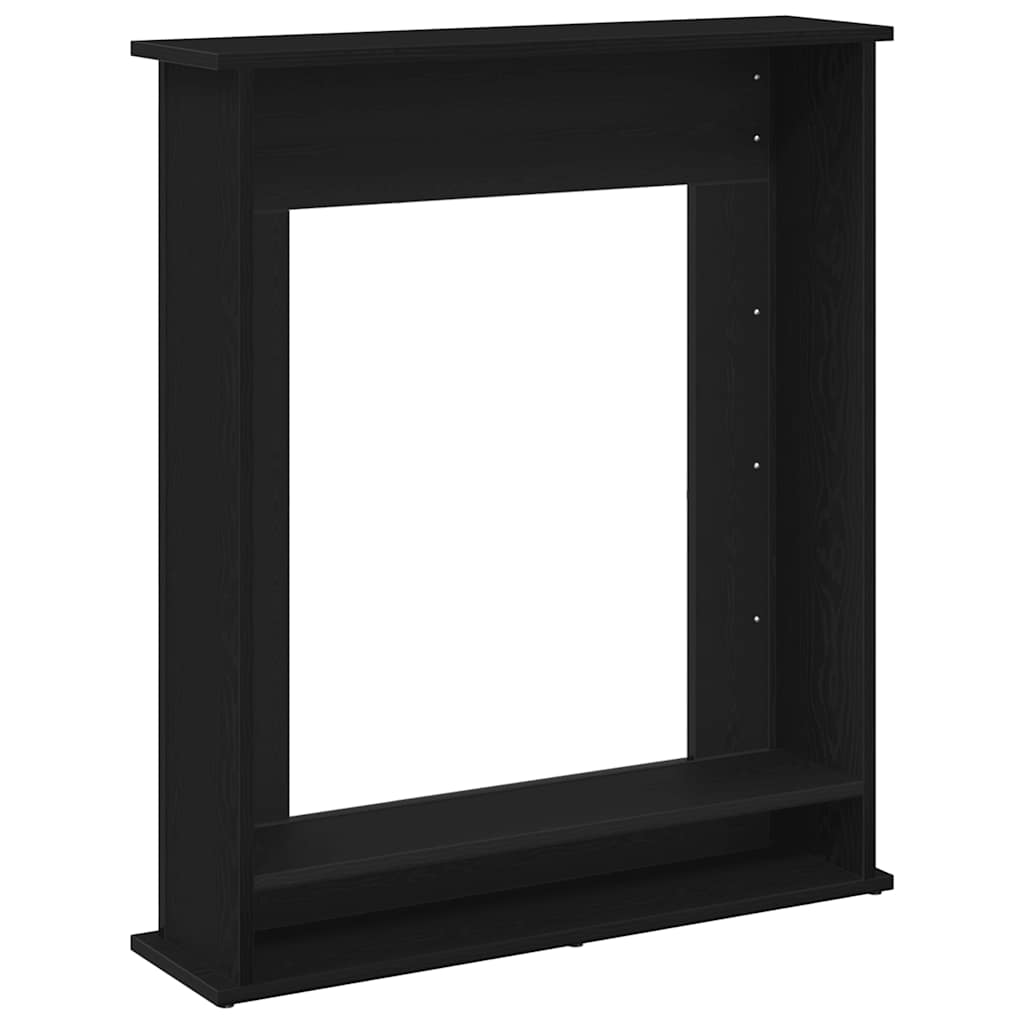 Fireplace Surround Black Oak 75x20x87.5 cm Engineered Wood