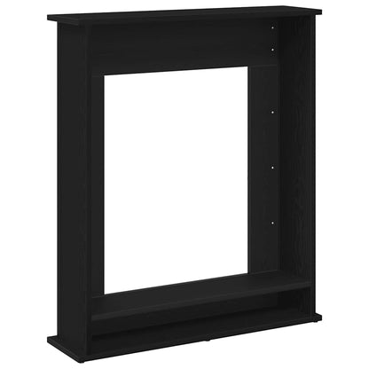 Fireplace Surround Black Oak 75x20x87.5 cm Engineered Wood