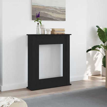 Fireplace Surround Black Oak 75x20x87.5 cm Engineered Wood