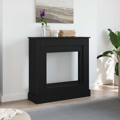 Fireplace Surround Black Oak 90x30x90 cm Engineered Wood