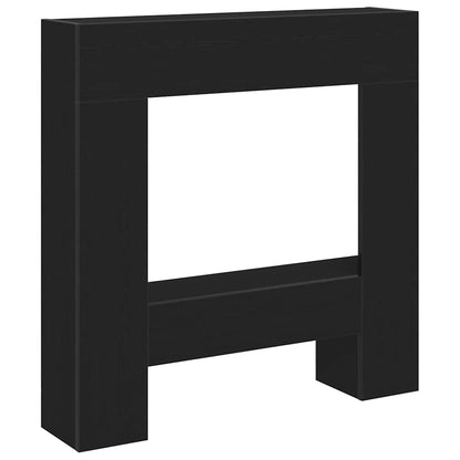Fireplace Surround Black Oak 81x18x82 cm Engineered Wood