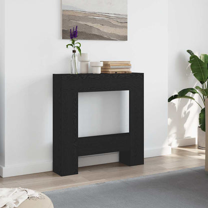 Fireplace Surround Black Oak 81x18x82 cm Engineered Wood