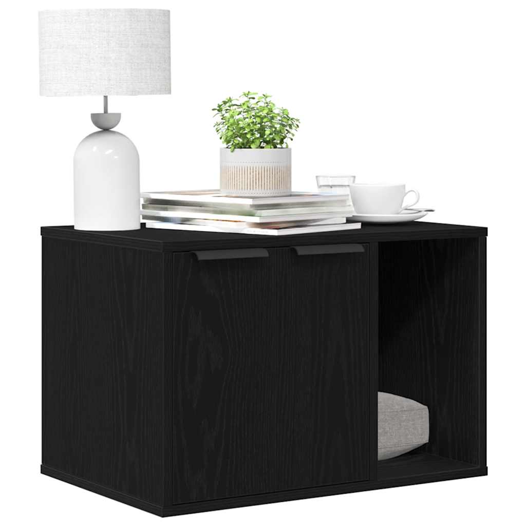 865986 vidaXL Cat Litter Box Enclosure Black Oak 60x40x40 cm Engineered Wood