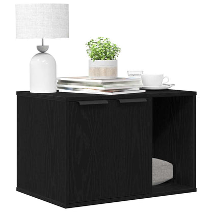865986 vidaXL Cat Litter Box Enclosure Black Oak 60x40x40 cm Engineered Wood