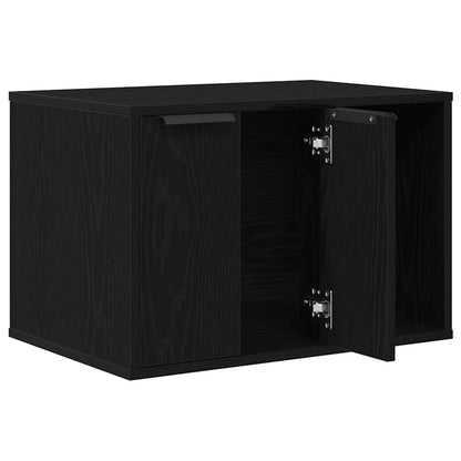 865986 vidaXL Cat Litter Box Enclosure Black Oak 60x40x40 cm Engineered Wood