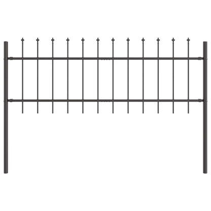 Garden Fence 2 pcs Grey 3.4 x 0.6 m Powder-coated Steel