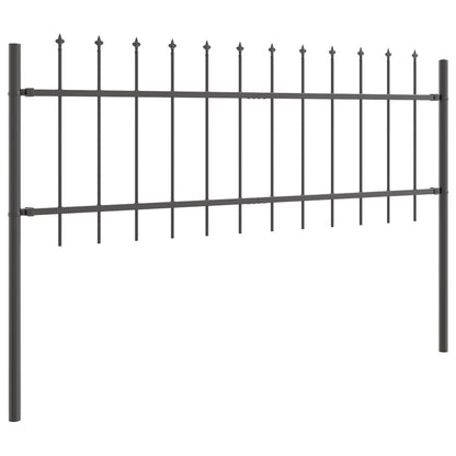 Garden Fence 2 pcs Grey 3.4 x 0.6 m Powder-coated Steel