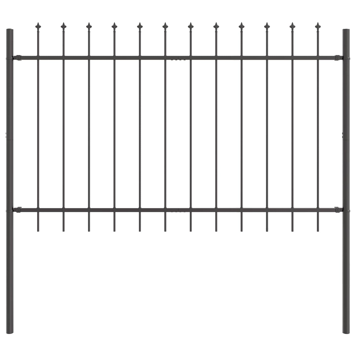 Garden Fence 2 pcs Grey 3.4 x 0.8 m Powder-coated Steel