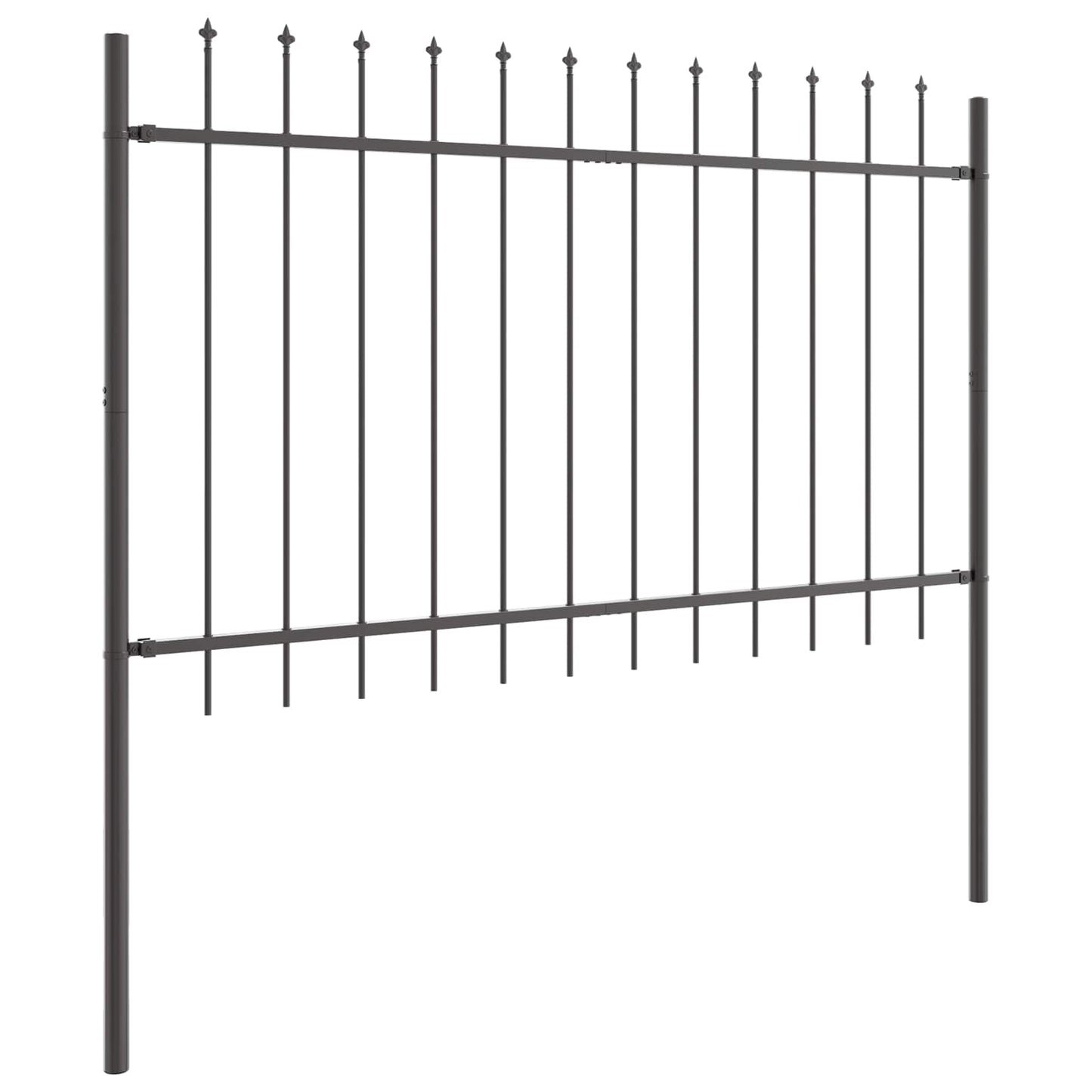 Garden Fence 2 pcs Grey 3.4 x 0.8 m Powder-coated Steel