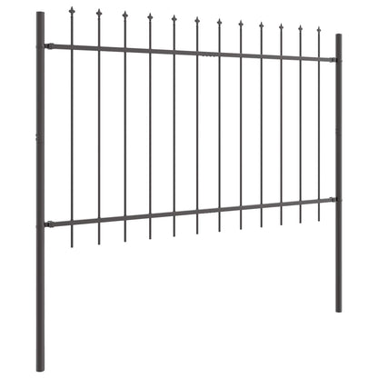 Garden Fence 2 pcs Grey 3.4 x 1 m Powder-coated Steel