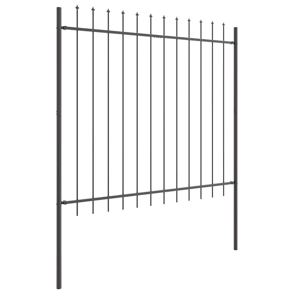 Garden Fence 2 pcs Grey 3.4 x 1.5 m Powder-coated Steel