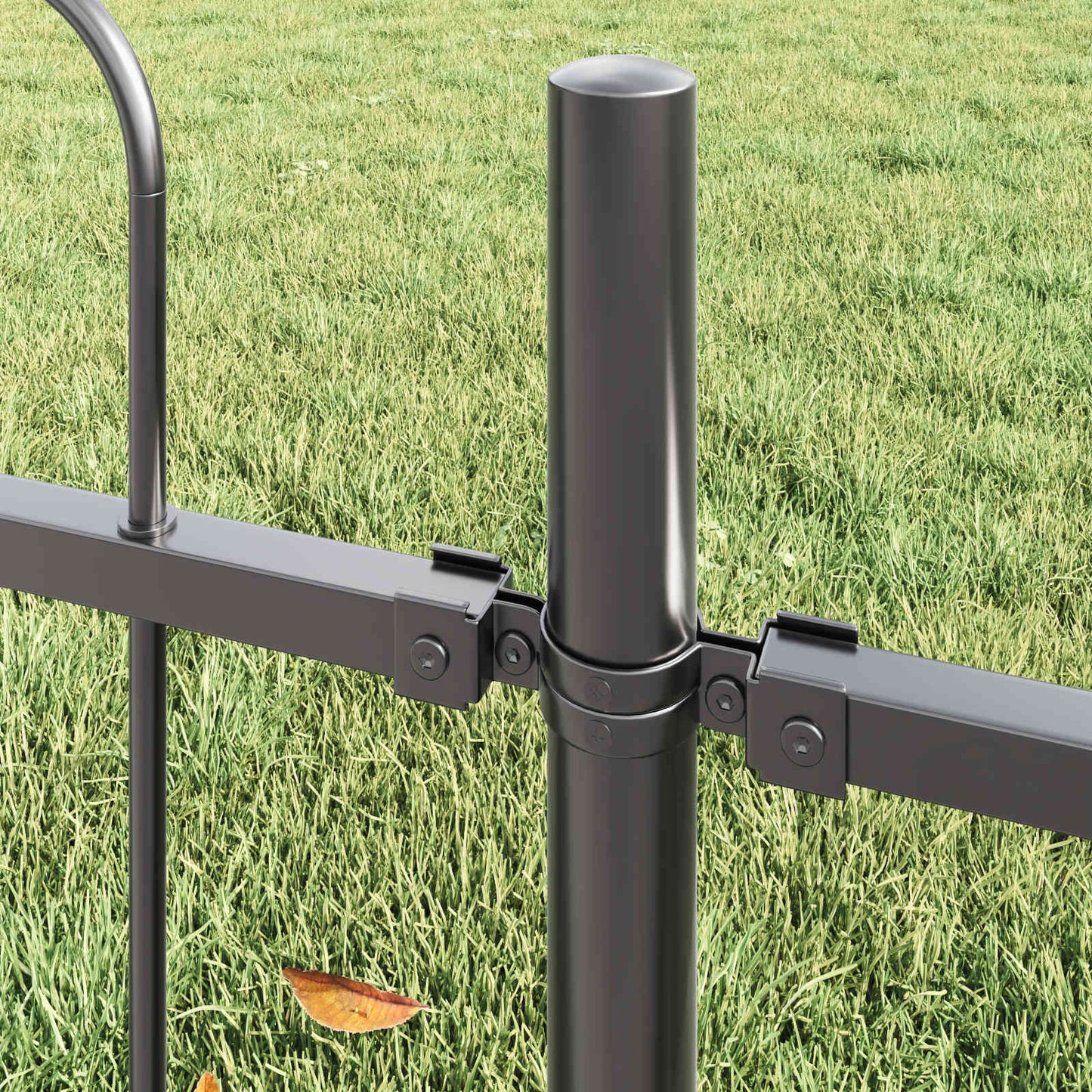 Garden Fence 2 pcs Grey 3.4 x 0.6 m Powder-coated Steel