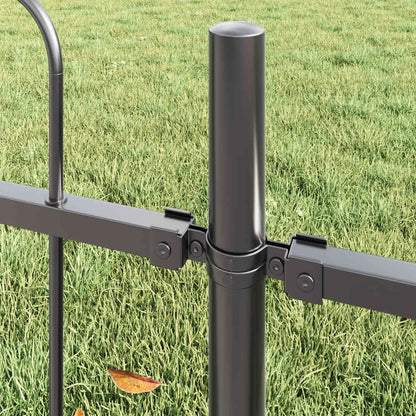 Garden Fence 2 pcs Grey 3.4 x 0.6 m Powder-coated Steel