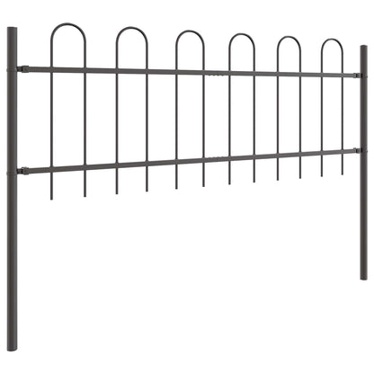 Garden Fence BOXTEL 2 pcs 3.4 x 0.6 m Powder-coated Steel Grey