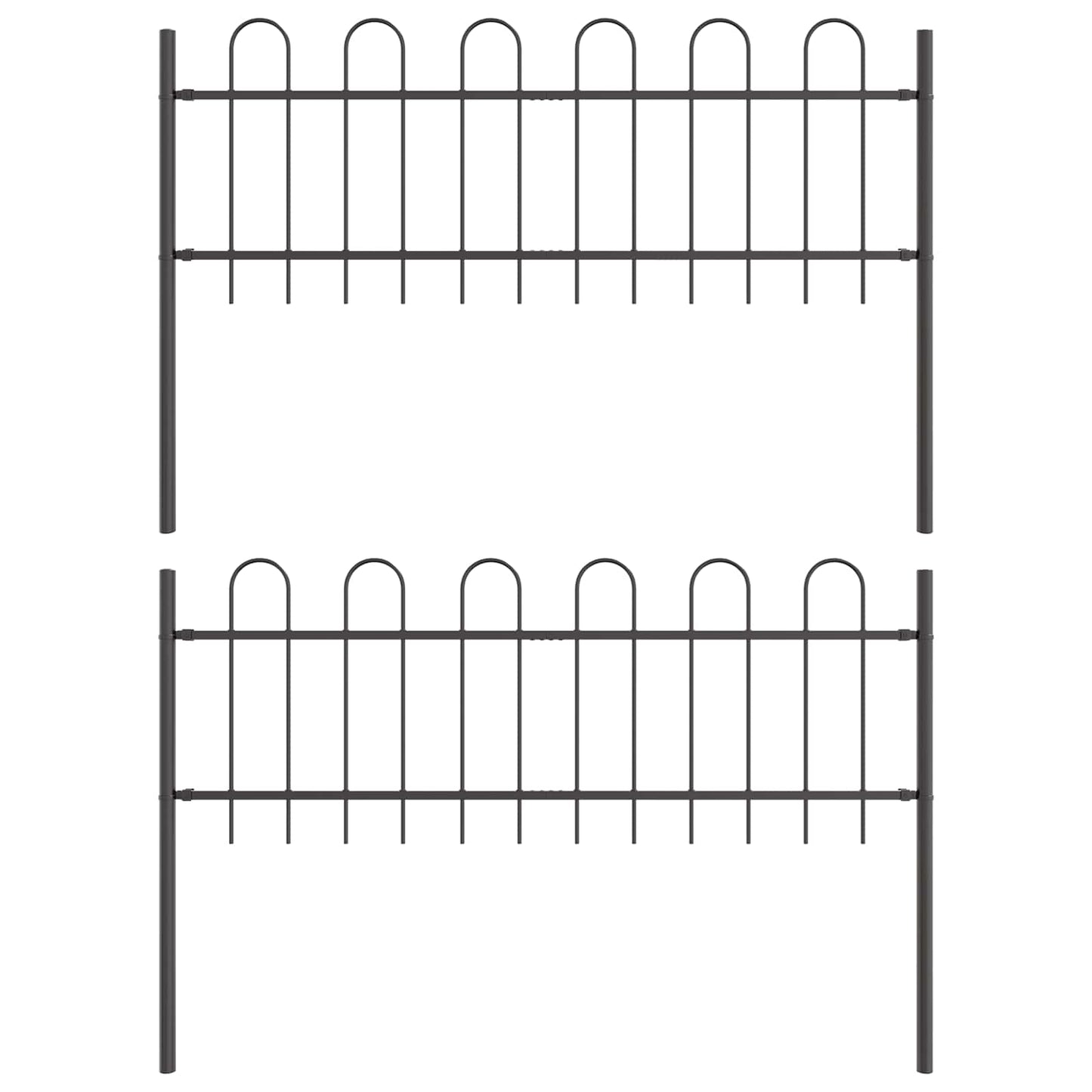 Garden Fence BOXTEL 2 pcs 3.4 x 0.6 m Powder-coated Steel Grey