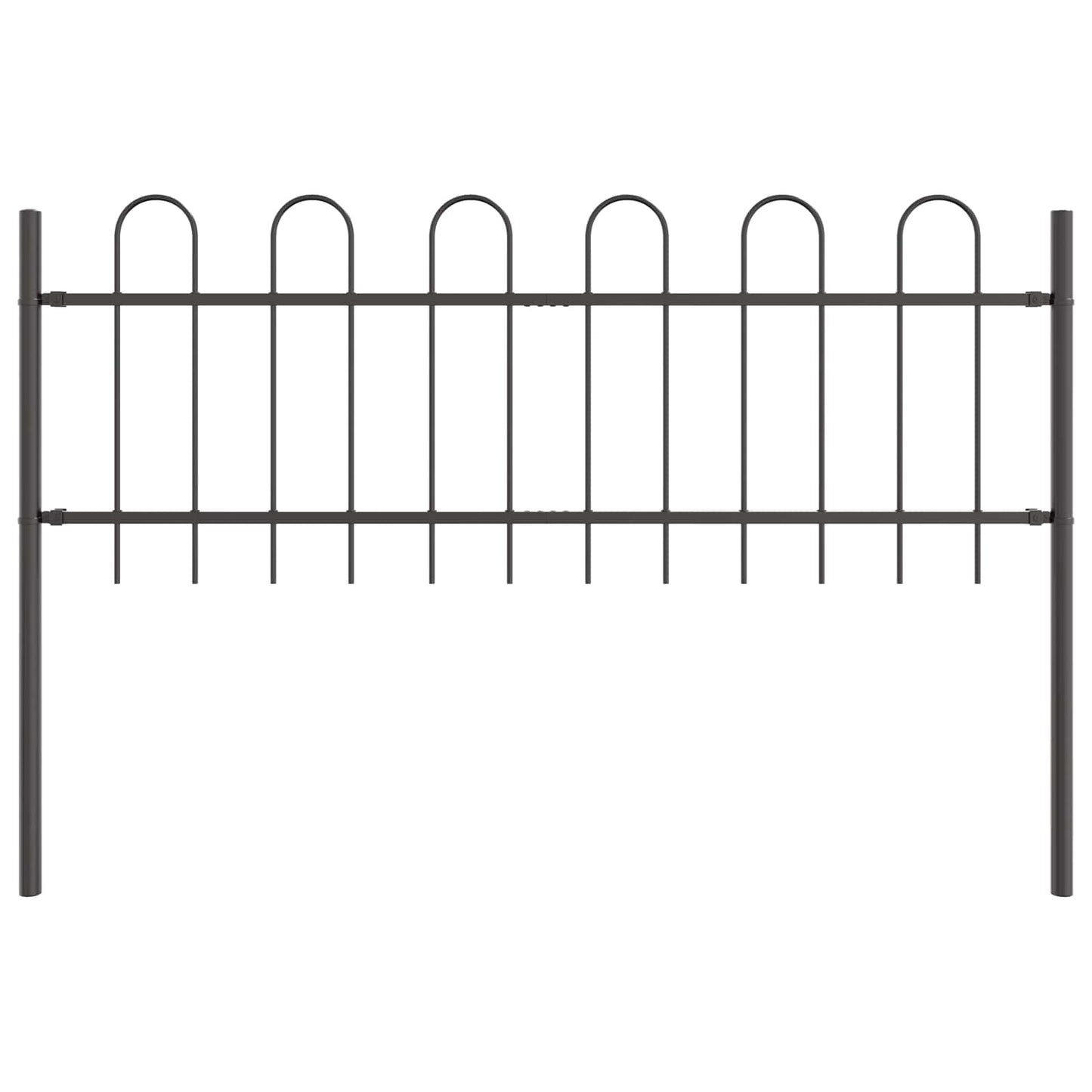 Garden Fence 2 pcs Grey 3.4 x 0.6 m Powder-coated Steel