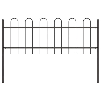 Garden Fence 2 pcs Grey 3.4 x 0.6 m Powder-coated Steel