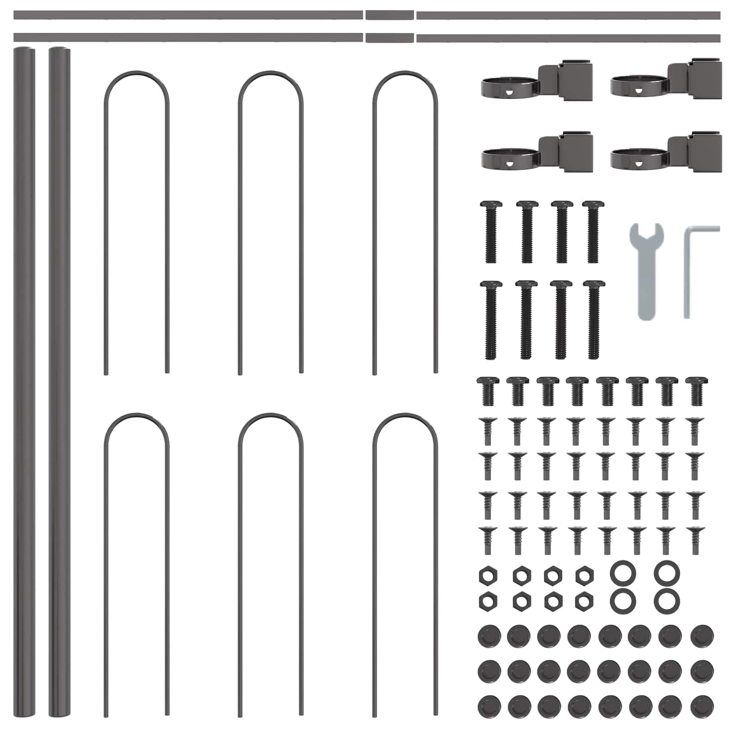 Garden Fence BOXTEL 2 pcs 3.4 x 0.6 m Powder-coated Steel Grey
