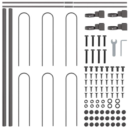 Garden Fence BOXTEL 2 pcs 3.4 x 0.6 m Powder-coated Steel Grey