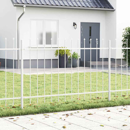 Garden Fence 2 pcs White 3.4 x 1 m Powder-coated Steel