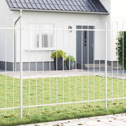 Garden Fence 2 pcs White 3.4 x 1 m Powder-coated Steel