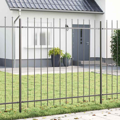 Garden Fence 3 pcs Grey 5.1 x 1.5 m Powder-coated Steel