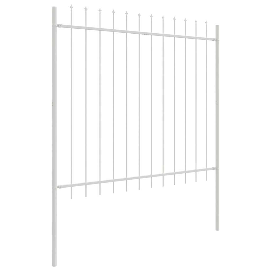 Garden Fence 3 pcs White 5.1 x 1.5 m Powder-coated Steel
