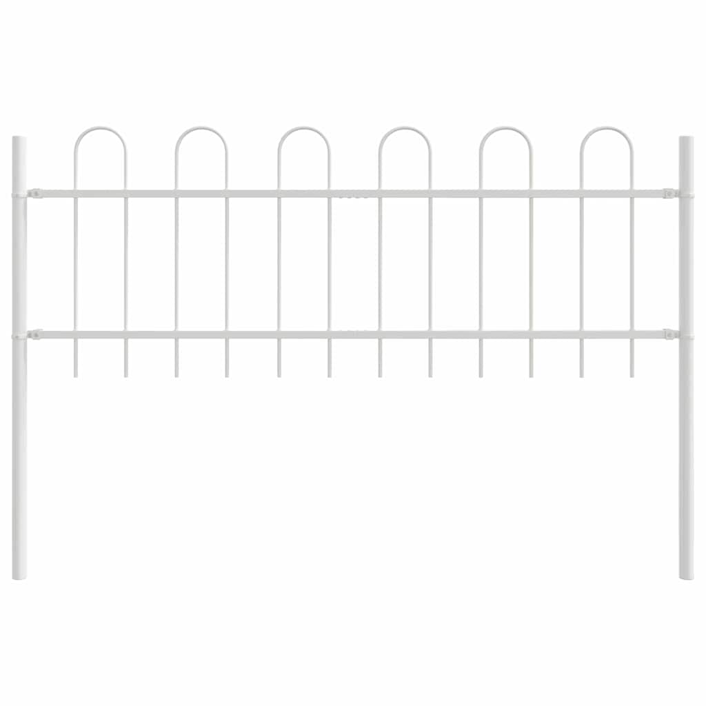 Garden Fence 3 pcs White 5.1 x 0.6 m Powder-coated Steel