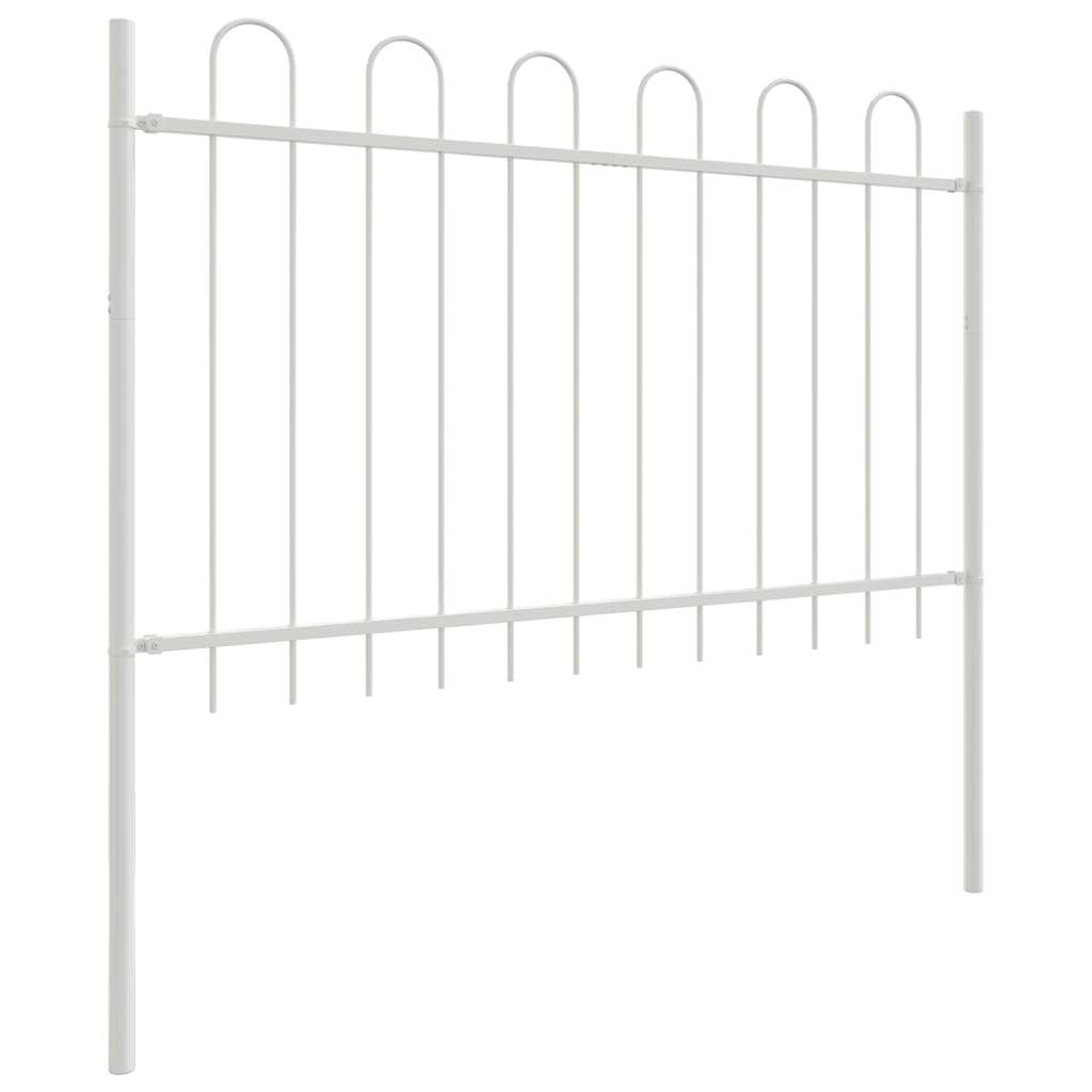 Garden Fence 3 pcs White 5.1 x 1 m Powder-coated Steel