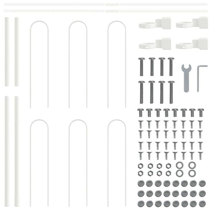 Garden Fence 3 pcs White 5.1 x 1 m Powder-coated Steel