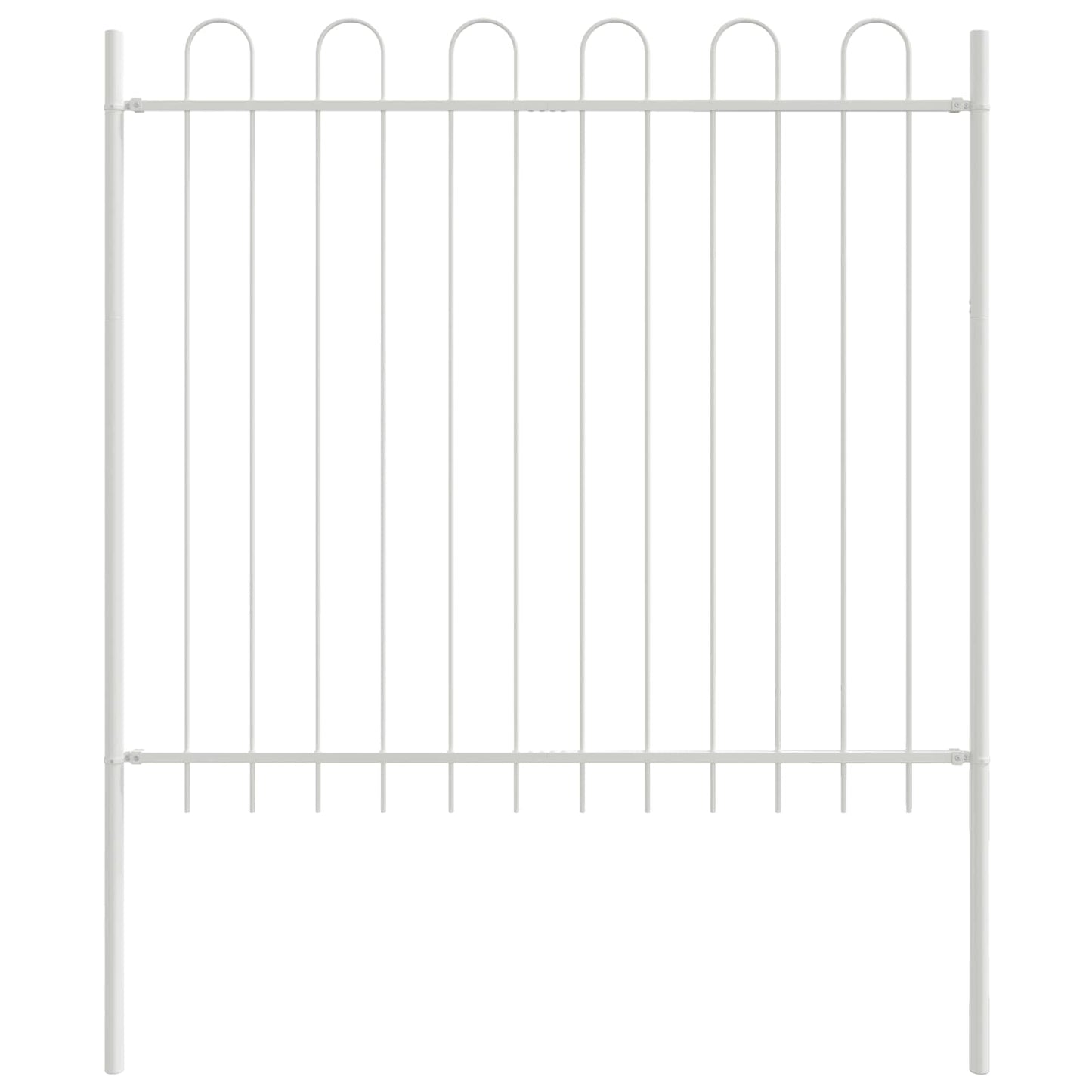 Garden Fence 3 pcs White 5.1 x 1.5 m Powder-coated Steel