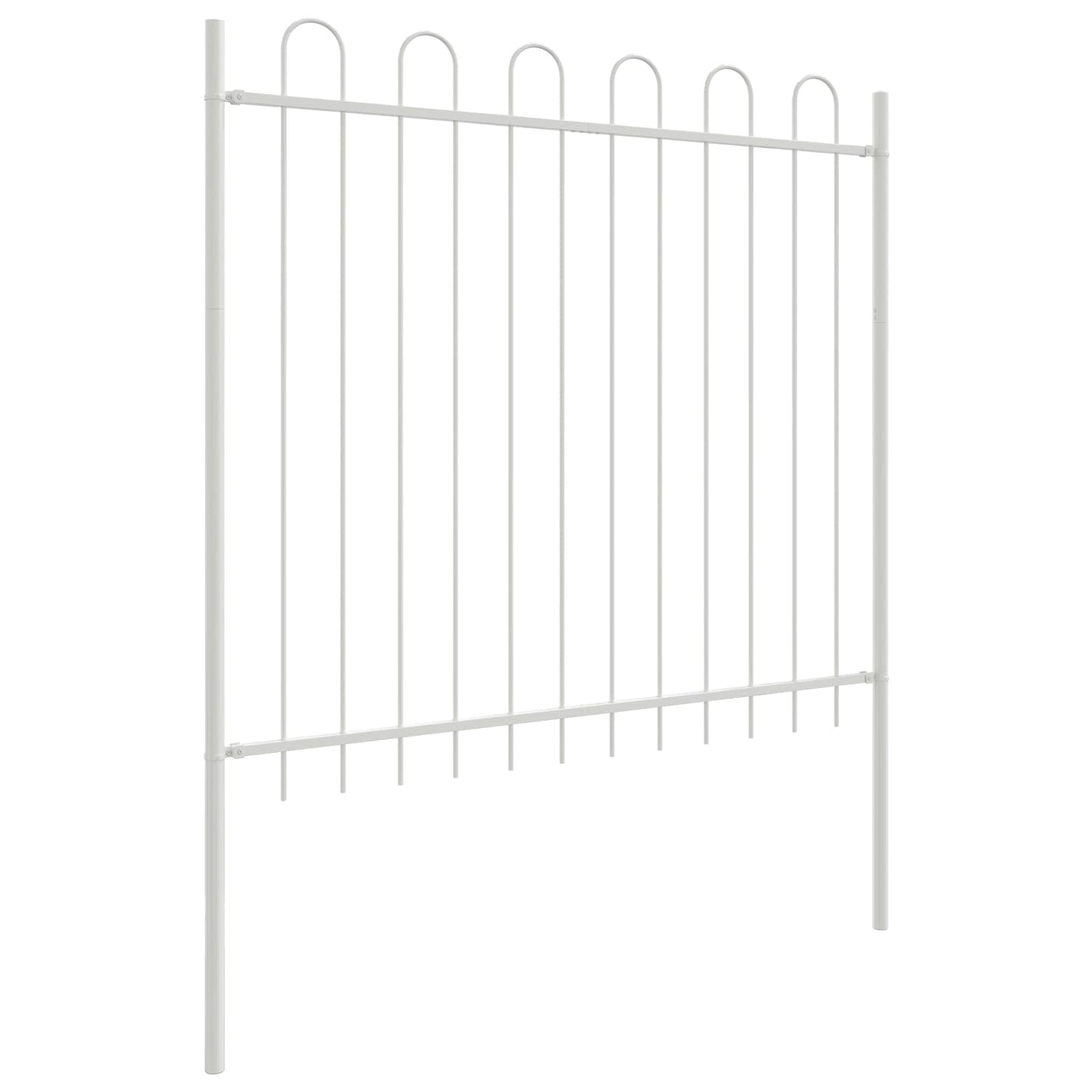 Garden Fence 3 pcs White 5.1 x 1.5 m Powder-coated Steel