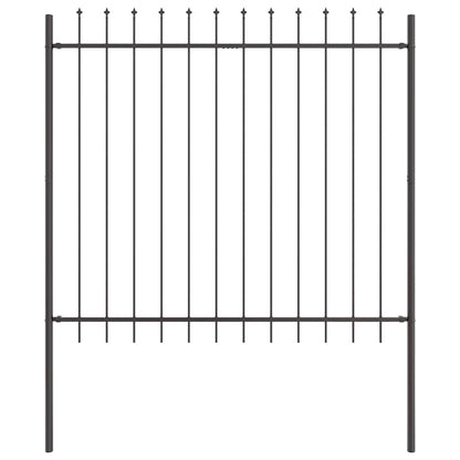Garden Fence 4 pcs Grey 6.8 x 1.5 m Powder-coated Steel
