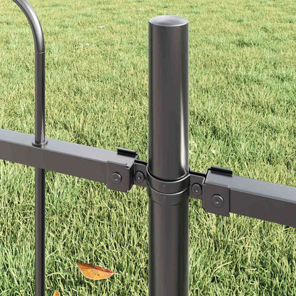 Garden Fence 4 pcs Grey 6.8 x 0.6 m Powder-coated Steel
